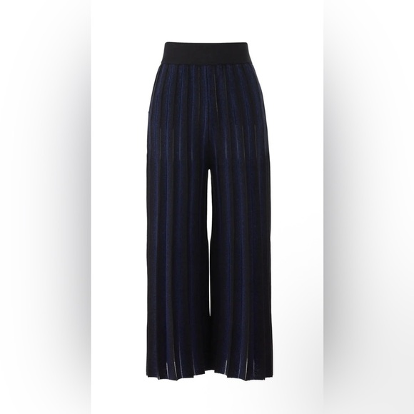 Derek Lam 10 Crosby 10 Sheer Midnight Wide Leg Pleated Cropped Pants- Size XS - Picture 1 of 9